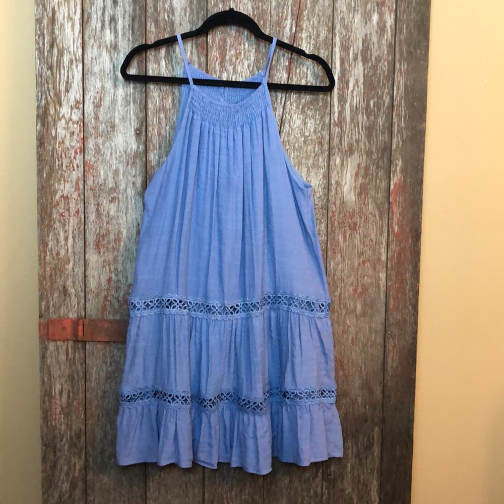 Denim ruffle dress